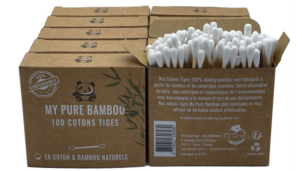 Lot de 10 boites de cotons-tiges en BAMBOU